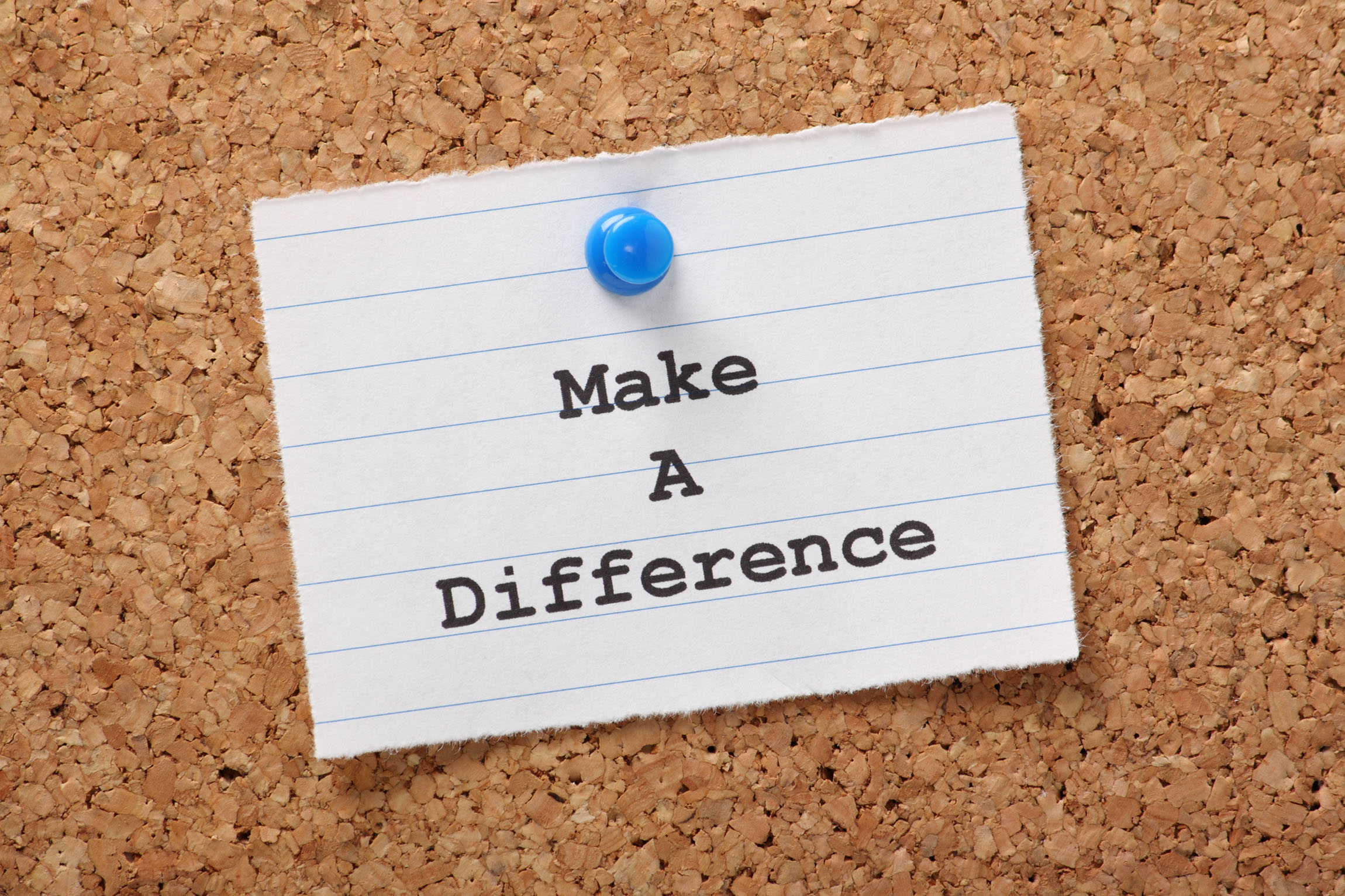 tack board with Make A Difference note