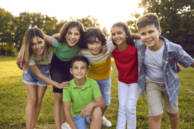 group of cheerful children