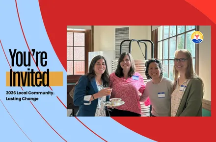 four women from the 2025 kick off event posing happily