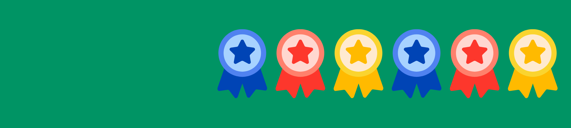 image with colorful award ribbons