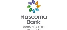 Mascoma Bank logo with colorful geometric flower symbol and the tagline 'Community First Since 1899'.